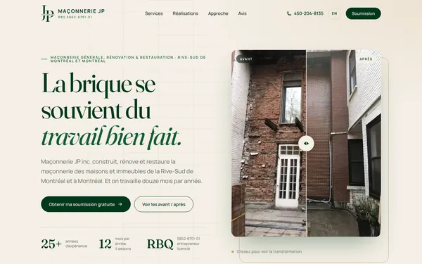 Maçonnerie JP website homepage