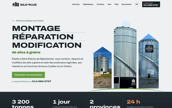 Silo-Plus website homepage